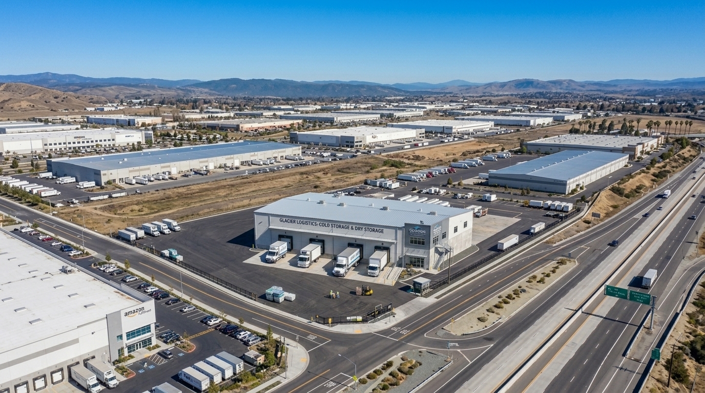 Cold storage & distribution facility — aerial view